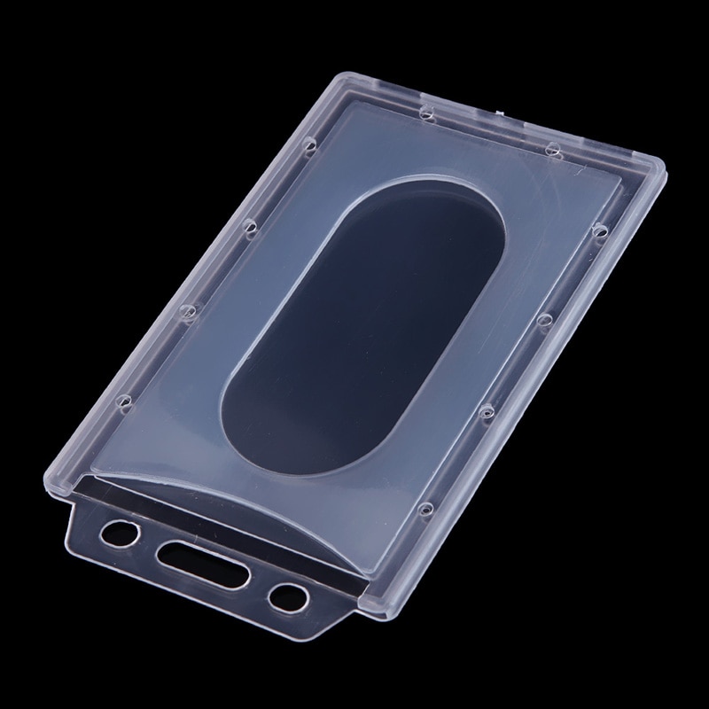 Plastic Vertical Hard ID Access Card Cover Credit Transparent Card Case Badge Holder Double Side Card Holder Case 1pc / 5pcs