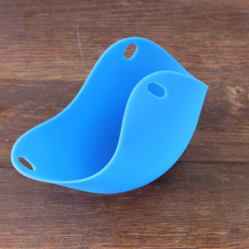 Venta 1 pieza útil bol de forma molde silicona huevos escalfadores cocina utensilios de cocina 4 colores: Blue