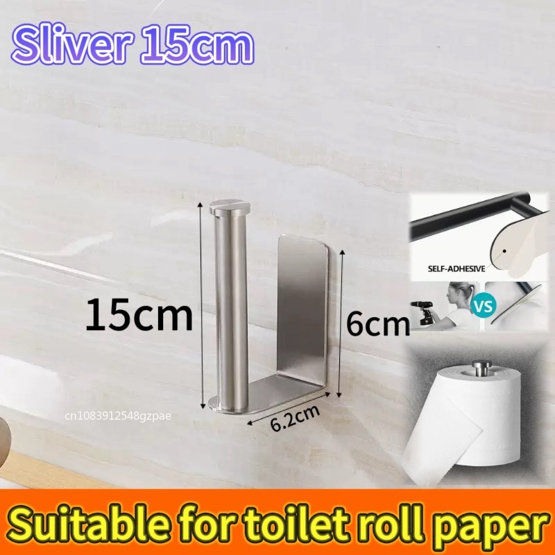 Keuken Papieren Handdoekhouder Zelfklevende Tissue Hanger Toiletrol Dispenser Opbergkast Servetrek Badkamer Accessoires: WIT