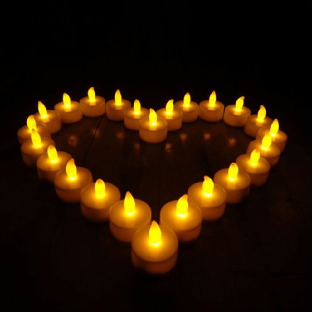 Romantic LED Candle Lamp Light Flameless Simulation Tea Light Valentine Day Wedding Candle Birthday Party Christmas Decoration