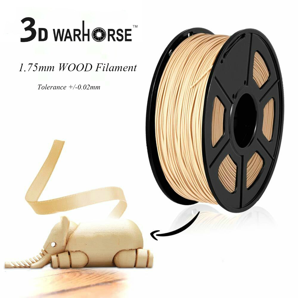 1.75mm 3D Printer Low Temp Wood Filament 10% Wood Fiber PLA 3D Filament Close Wooden Effect Printing 1KG With Spool Consumable