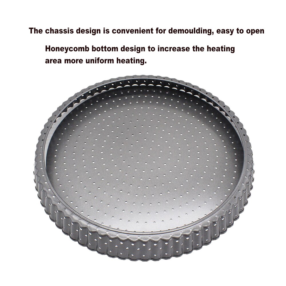 Pizza Pan Premium Perforated Non-Stick Carbon Steel Round Square Fruit Pie Plate Removable Loose Bottom Kitchen Baking Bakeware