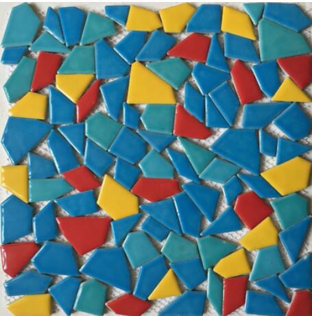 30 x 30cm diy mosaiikki askartelu vyö mosaiikki posliini mosaiikki laatat mikro keramiikka epäsäännöllinen muoto ultraohut keramiikka: Armeijan vihreä