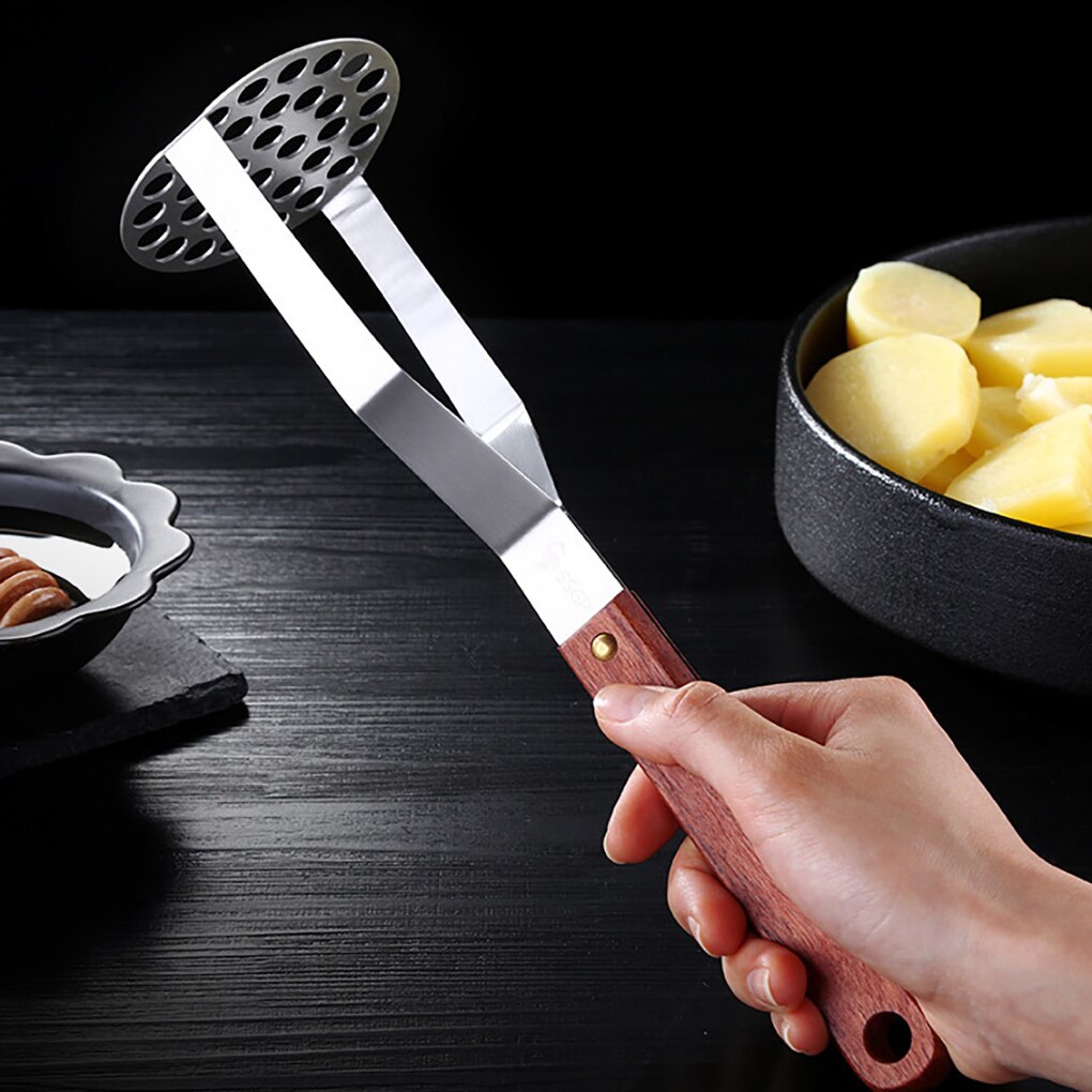 Tłuczek robić ziemniaków prasa ręczna warzyw rozdrabniacz robić owoców szlifierka ze stali nierdzewnej drewniany uchwyt przyrząd kuchenny