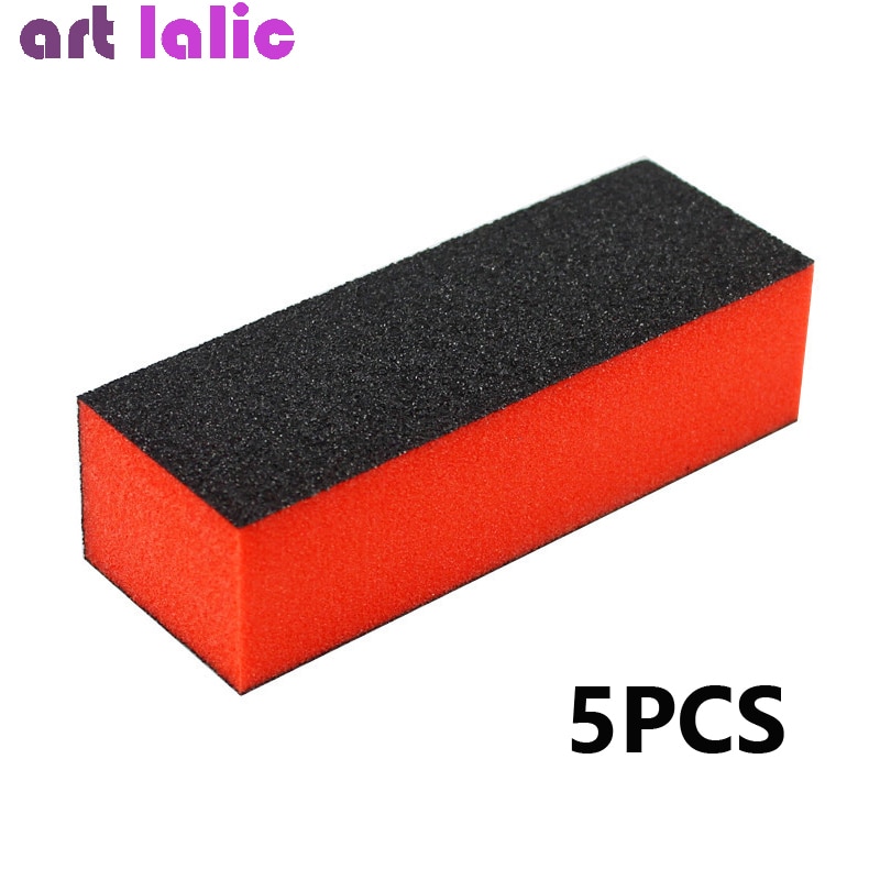 5Pcs Nail Art Shiner Buffer Blok Oranje Buffing Schuren File Gereedschap Manicure Gebruik Voor Buffering En Schuren