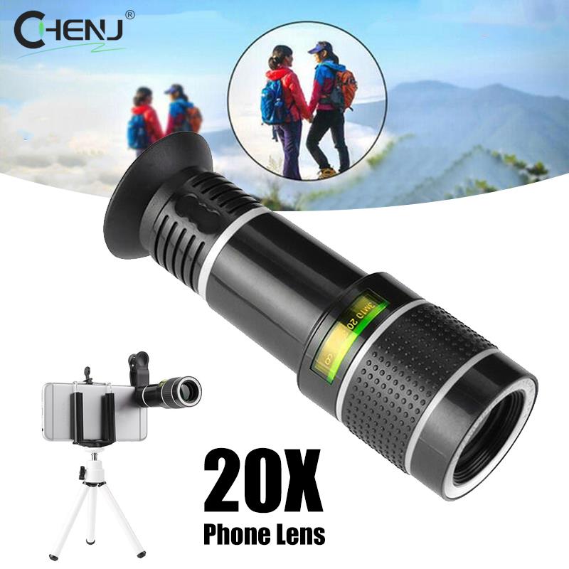 Cámara óptica Universal para teléfono inteligente, lente telescópica con Clip para teleobjetivo, Zoom 20x HD