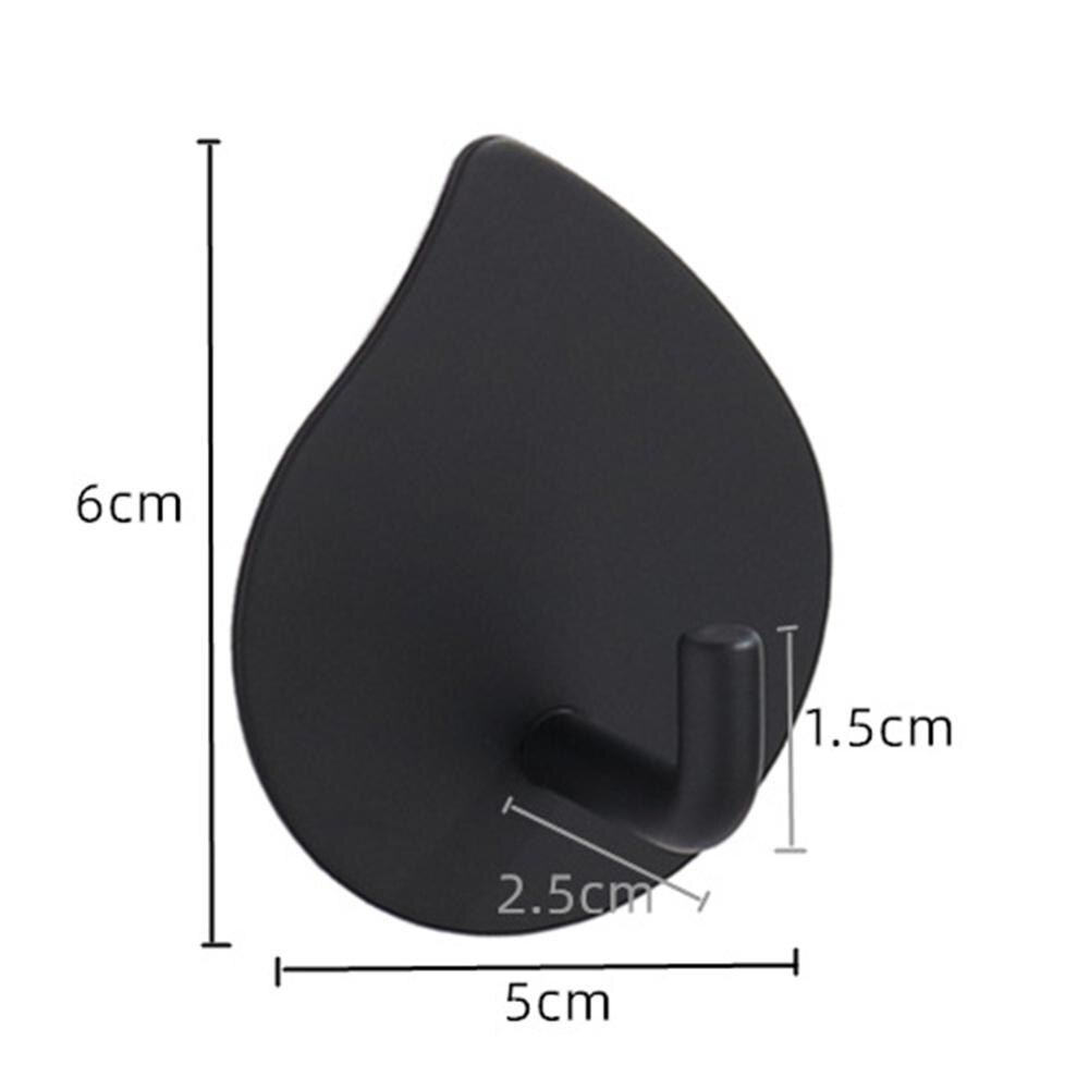 Creativity Wall Hook Stainless Steel Single Hook Self-Adhesive Coat Hook For Hanging Bathroom kitchen Home Organizer: Black A
