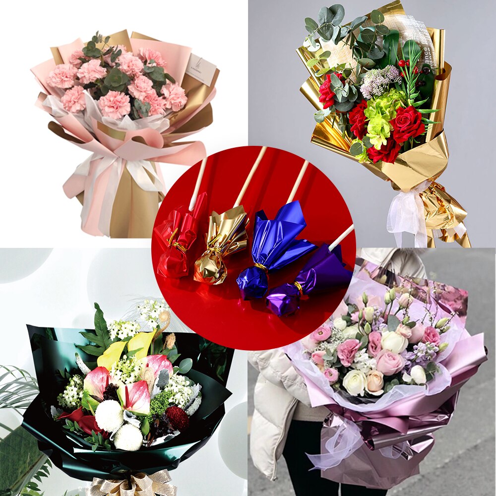 20pcs/pack 60*60cm Platinum Wrap Paper Flower Wrapping Party Wrapping,1Yc6997