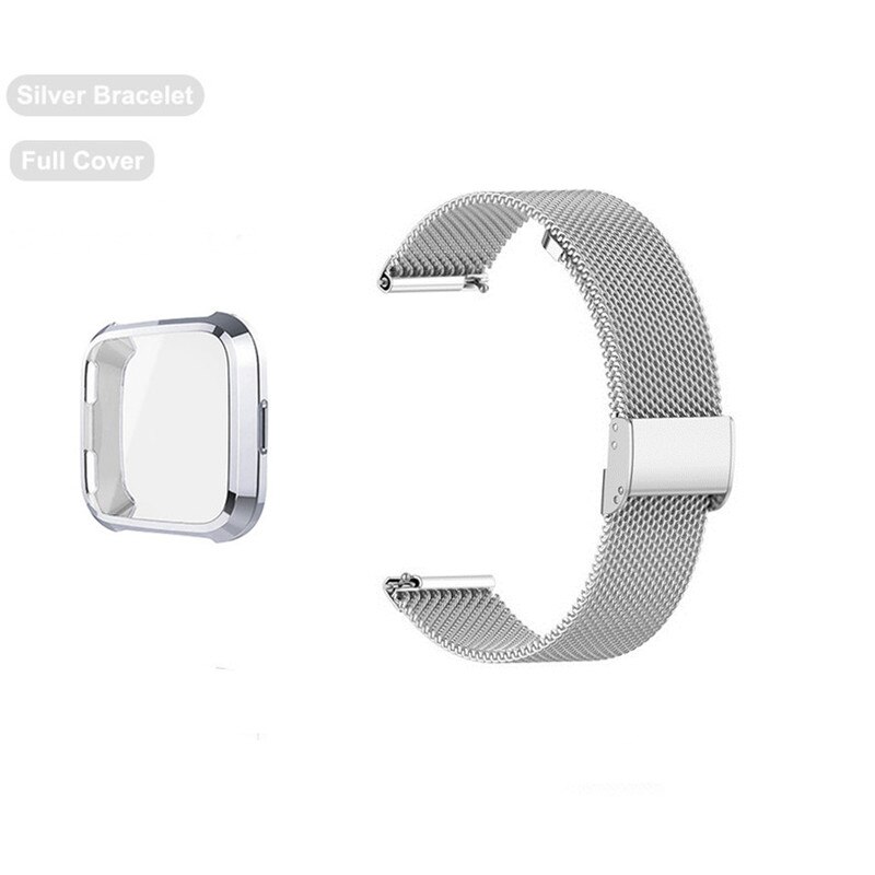 Milanese Strap Für fitbit versa 2 Band Metall Armband Mit Fall fitbit versa lite 1 Armband Protector Für armband Zubehör: 4 / fitbit vesa 2