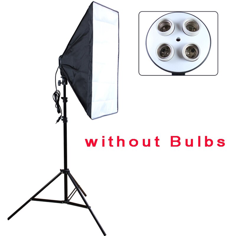 Photo studio 50*70cm Softbox 100-240V Lighting Box E27 4-Lamp-Holder Soft Box with 2m Light Stand photography Kit: Suit 1