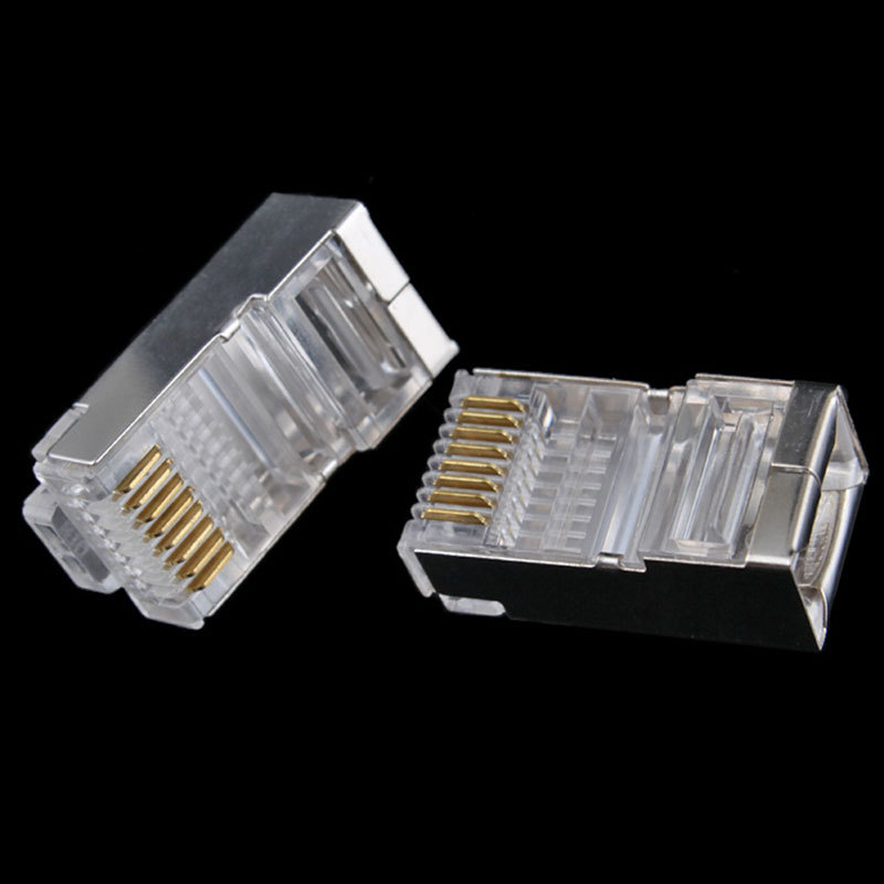 50Pcs/lot Metal Shield RJ45 RJ-45 8P8C Network CAT CAT5E Modular Plug Connector #8799