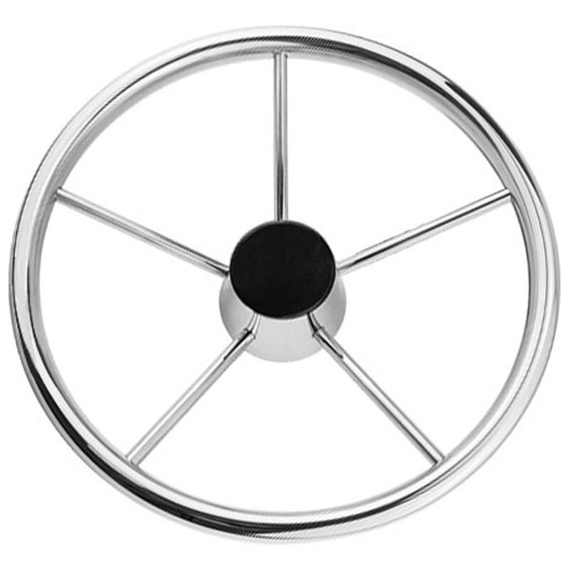 13-1/2 inch Boat Stainless Steel Steering Wheel 5 Spoke 25 Degree for Marine Yacht