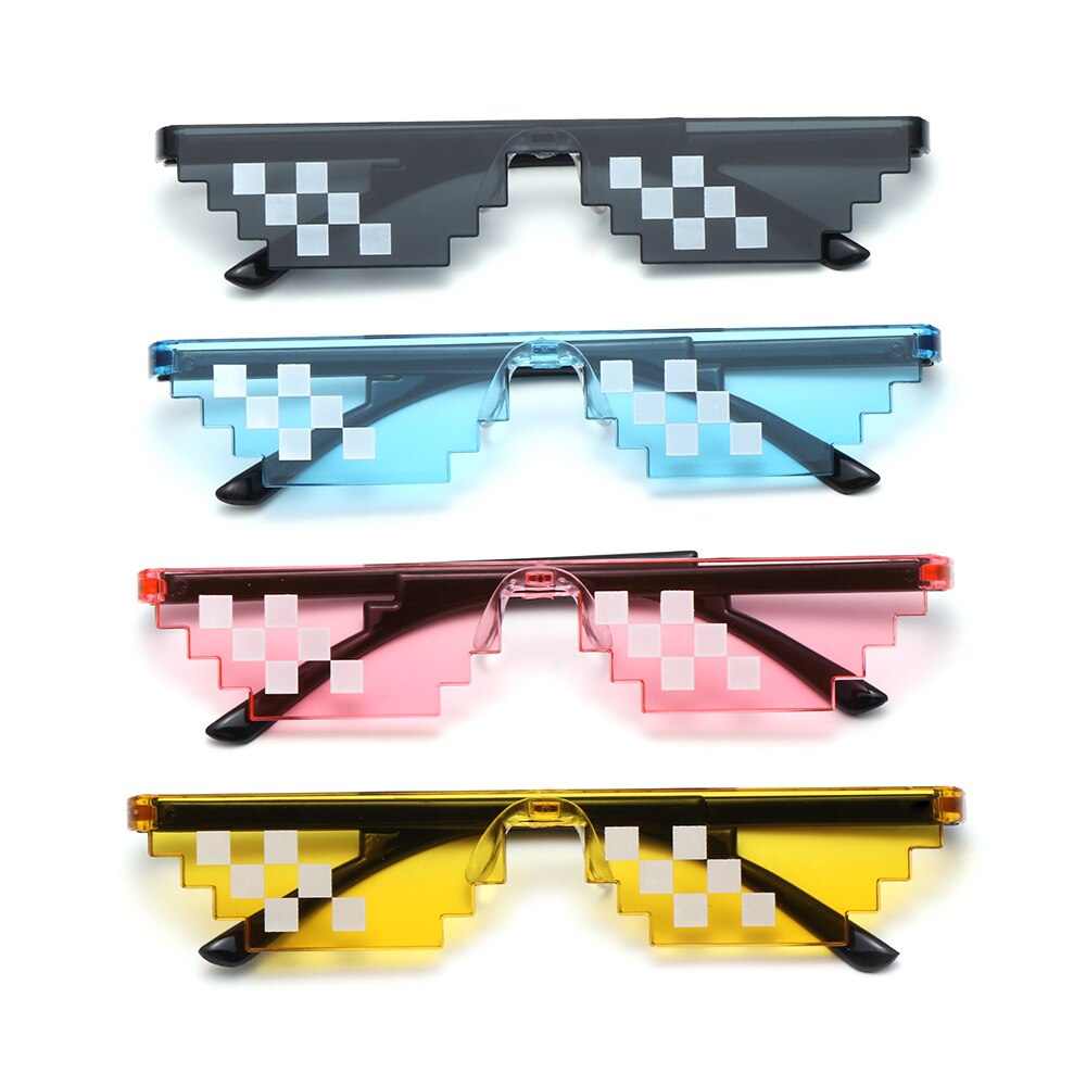 Funny Mosaic Sunglasses, Thug Life Sunglasses, Retro Gamer Robot Sunglasses Birthday Party Cosplay Favors for Men &amp; Women