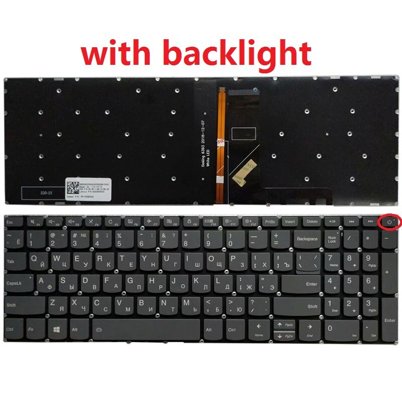 Russian RU laptop keyboard for Lenovo IdeaPad 520-15 520-15IKB L340-15 L340-15API L340-15IWL L340-17 L340-17IWL: with backlight