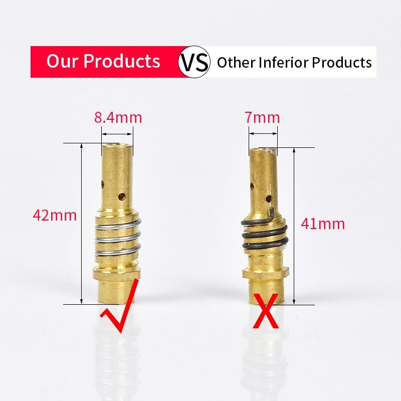 Soporte de punta de contacto 15AK soporte de boquilla de Gas de 5 uds con muelle de boquilla para antorcha de soldadura MIG MAG