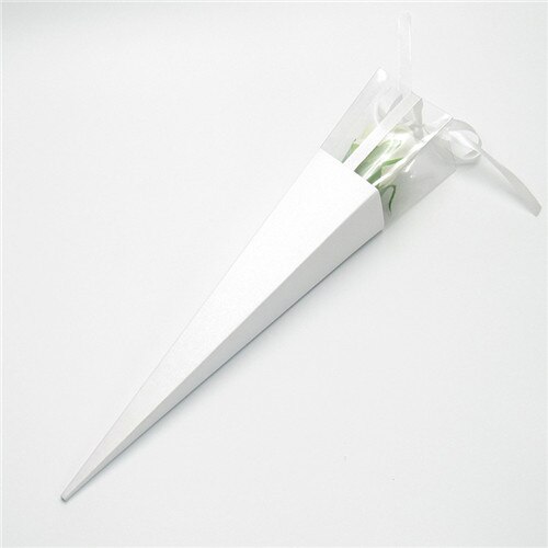 Färgglad kon enstaka blommor papperspåse förvaring med sidenband florist blomförpackning förvaring för festivalbröllop 42cm: A