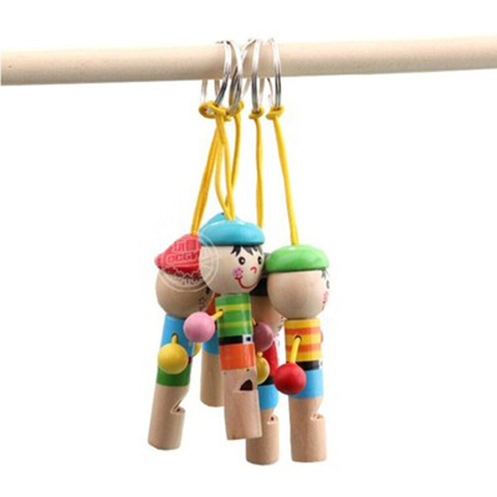 cute children cartoon wooden toy hanging pirate key fob small whistle musical instrument music puzzle