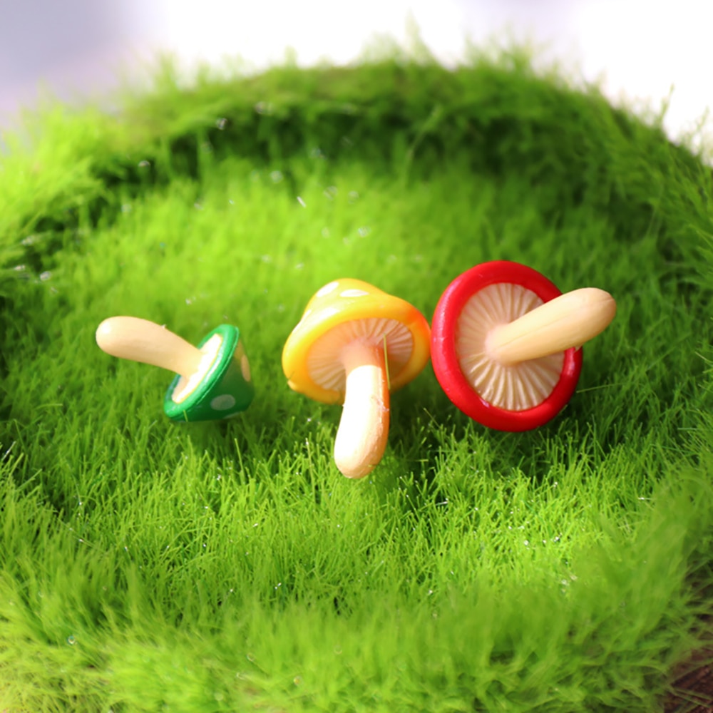 5 stk mini champignon plast figurer håndværk diy miniature dyr mikro landskab hjem indretning til mikro landskab yard bonsai