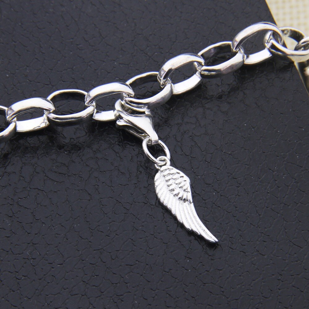 Hemiston 925 Sterling Silver Small Angel Wing Charm for Bracelet Thomas Style Jewelry for Men and Women Party TS-405