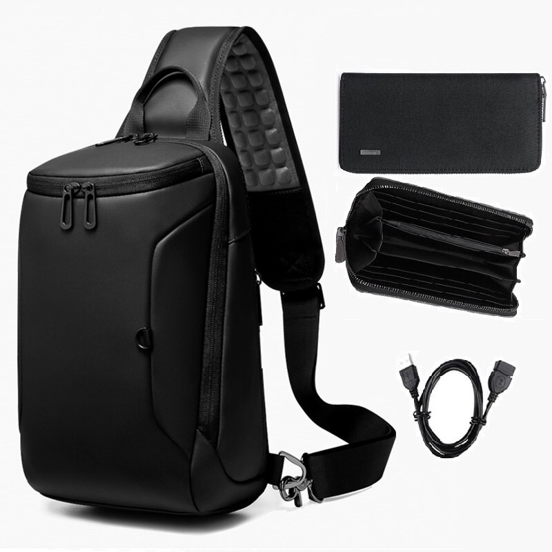 Borse a Tracolla della spalla casuale Cerniera Multifunzione Maschio Classico di colore Solido di Viaggio del Sacchetto di Crossbody: impostato 5