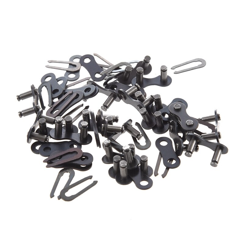 20 Pcs Zwarte Fiets Chain Master Aansluiten Link & 2Pcs Inline Pit Crossmotor Benzine Brandstof Tap Op uit Schakelaar