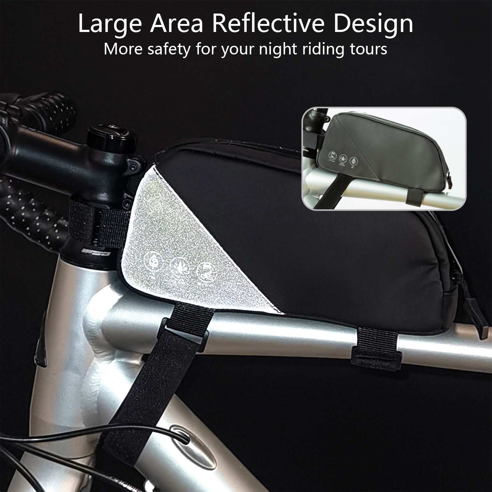 Bolsa de bicicleta, bolsa de tubo superior de bicicleta à prova d'água, bolsa de acessórios de ciclismo para bicicletas de montanha e estrada