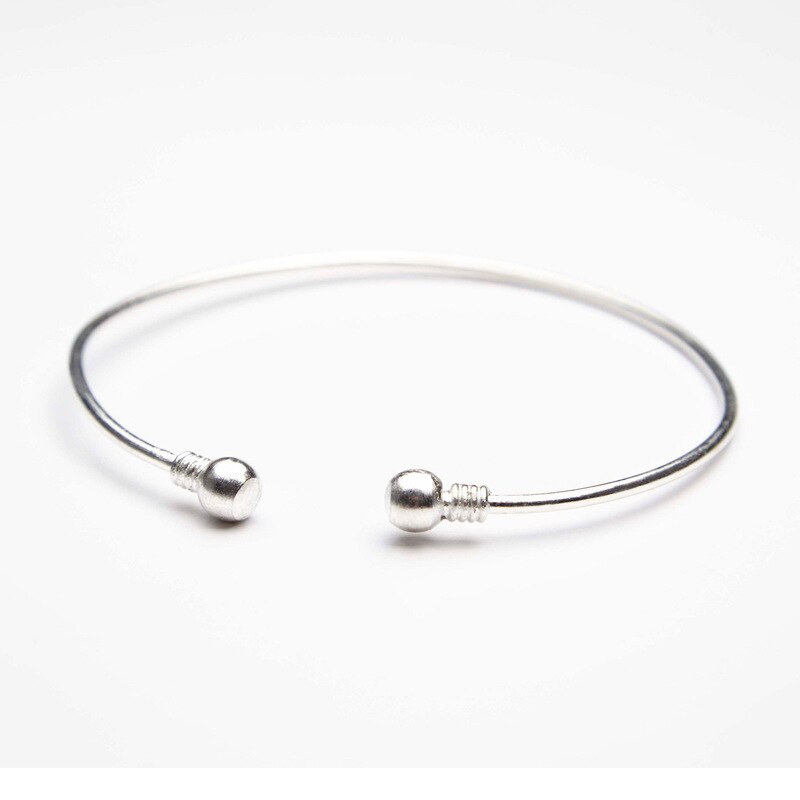 Minimalistisk simpelt forgyldt forsølvet armbånd med åben arm justerbare perler overarm manchet armring enkle smykker