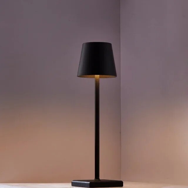 Lampada da tavolo per protezione degli occhi a LED a 3 temperature di colore, regolazione continua, controllo touch, pastella ricaricabile per sala da pranzo/soggiorno: Black