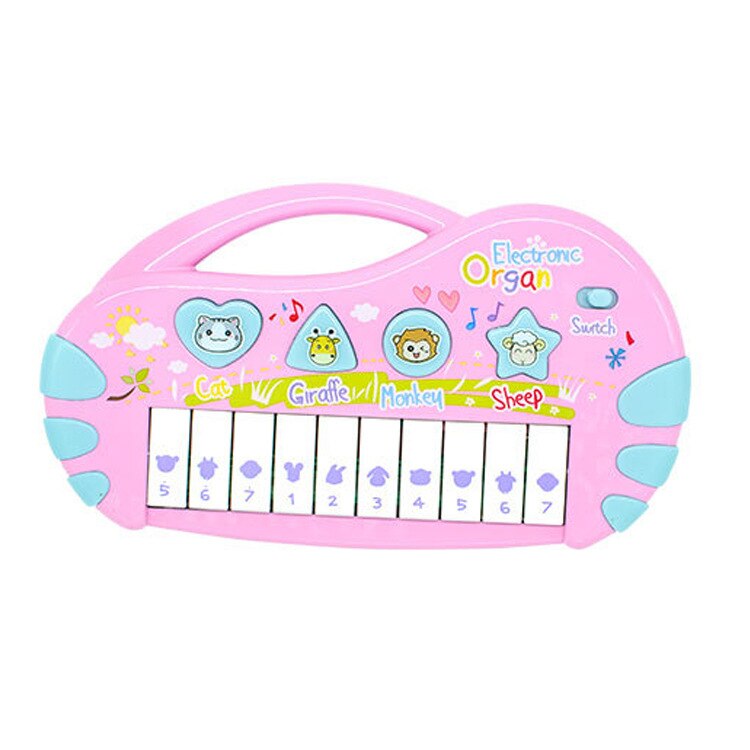 Children's keyboard toy early education puzzle baby music girl baby beginner piano multi-function piano 0-1 years old: Pink