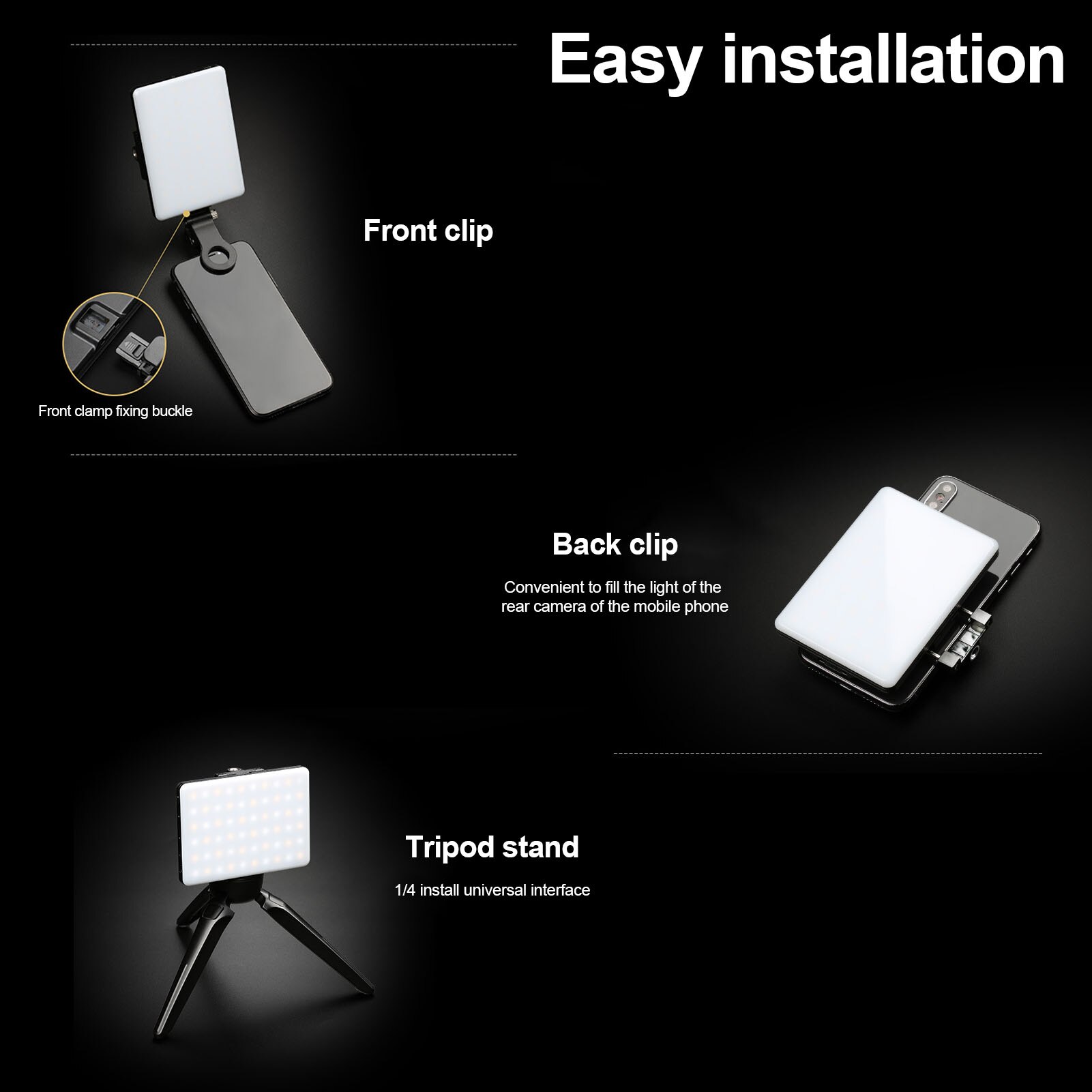 Mobiele Telefoon Fill-In Licht Verstelbare Draagbare Led Lamp Mini Led Video Kantoor Lightlighting Fotografische Vlog Licht Invullen