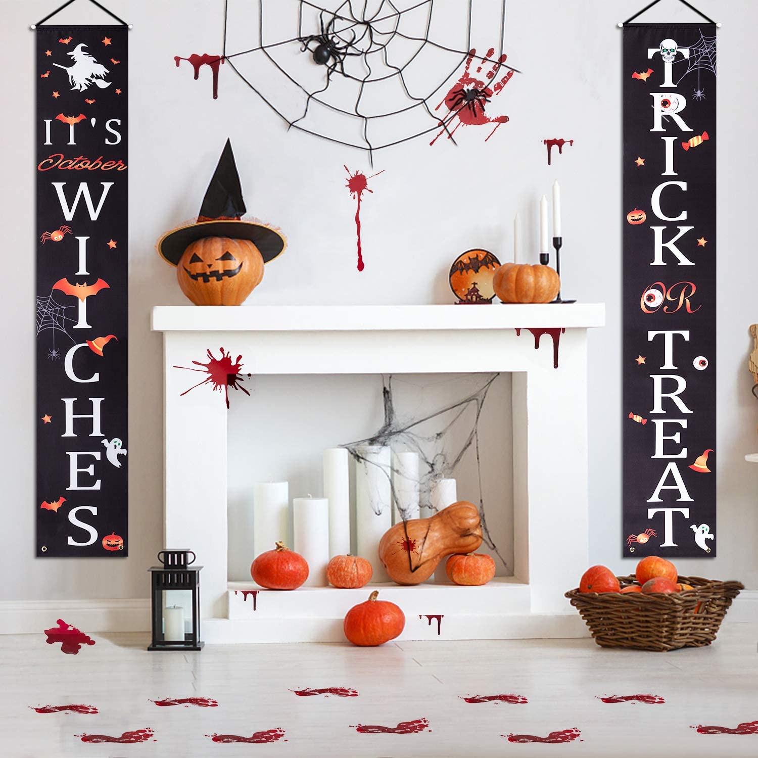 Décorations d'halloween en plein air intérieur bannières astuce ou Hocus Pocus grand porche signes sorcière décor pour la maison Halloween bannière