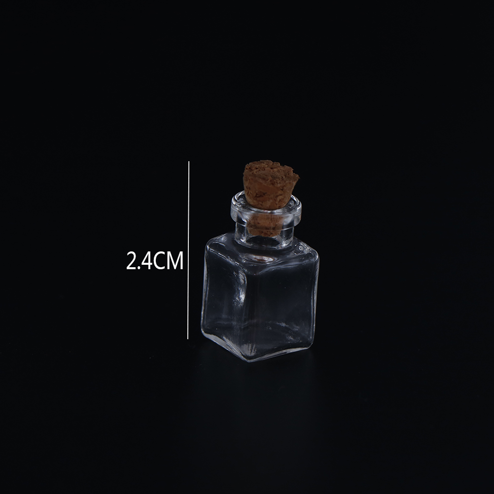 10 formen Mini Glas Flaschen Schlüssel Kette Anhänger Kleine wünschen Flaschen Mit Kork Phiole Kunst Gläser Für Armbänder 2,4 cm