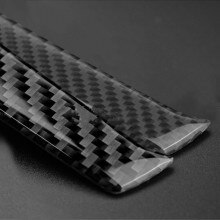 Auto Stuurwiel Knop Cover Carbon Fiber Onderdelen Vervanging Sticker Accessoires Zwart