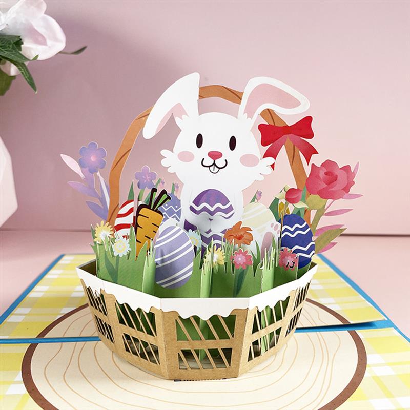 3d Pop Up Easter Cards Cute Rabbit Party Invitation Greeting Cards Carving Hollow Out Cute Greeting Card Easter Card