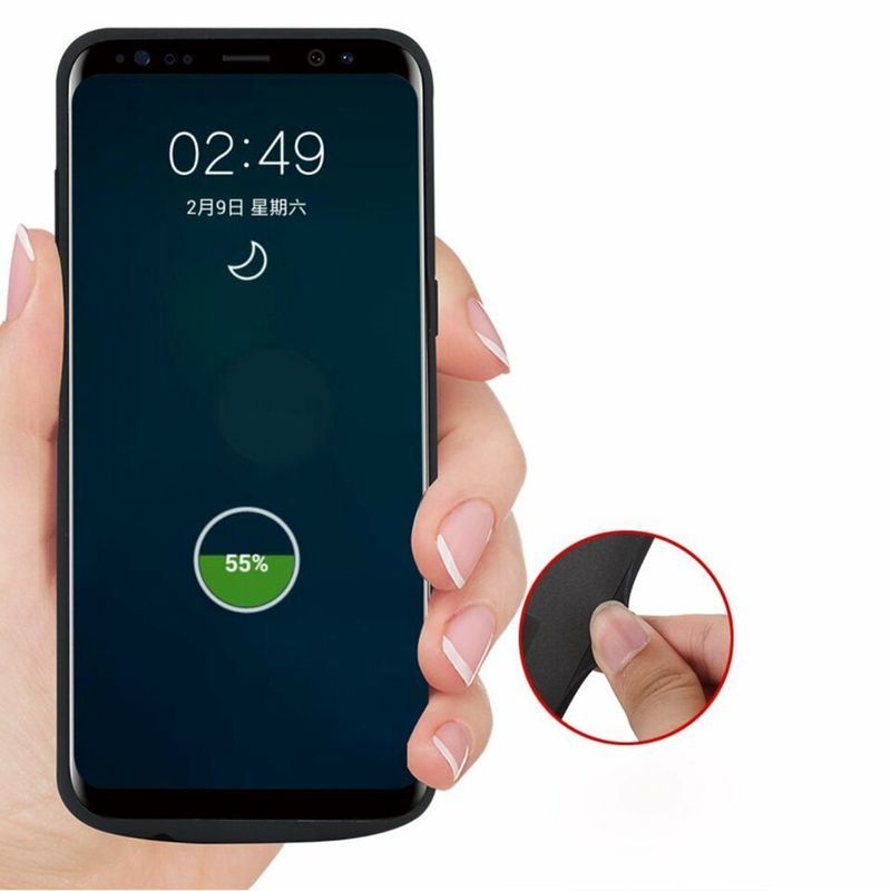 S8 S9 Batterie étui pour samsung Galaxy S8 S9 Plus 6500 Mah Chargeur de Batterie Externe Portable batterie externe Pack Housse Avec Cale