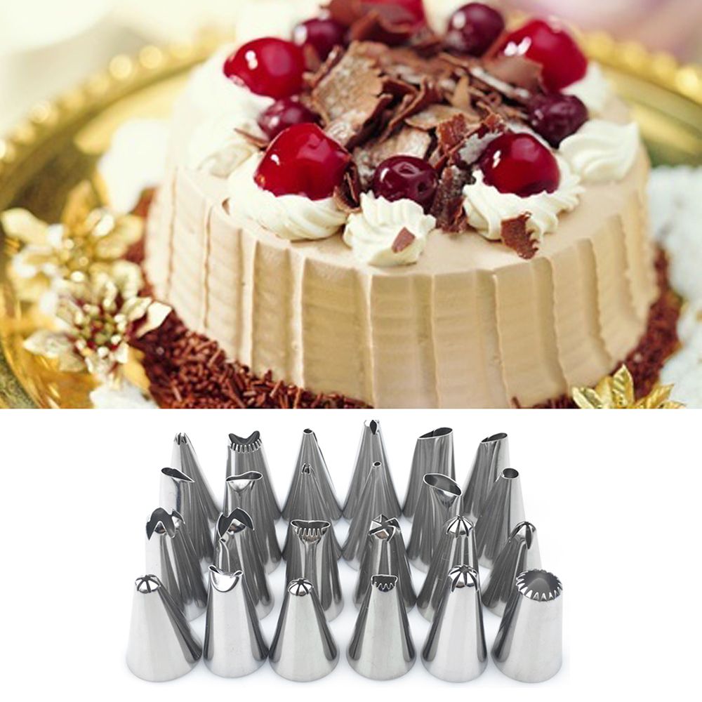 24 stks/set Rvs Icing Piping Cake Nozzles Russische Gebak Versieren Tips Bakken Tools Voor Cake Dessert