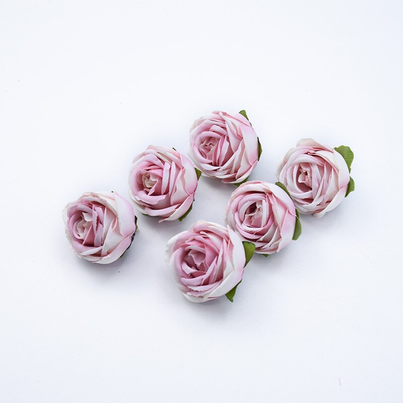 6 st te rosor huvud självlåda juldekorationer till hemmet bröllop bröllop tillbehör röjning konstgjorda blommor billigt: 12