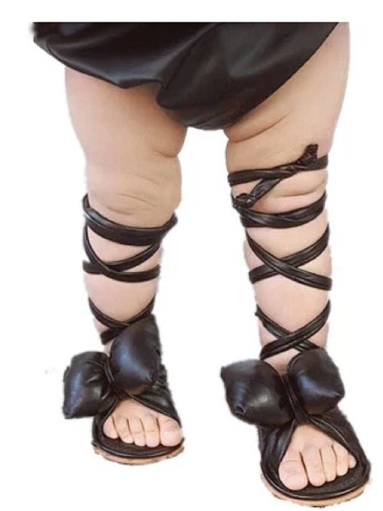 Barn baby pige metallic bowknot dekor gladiator sandaler sko