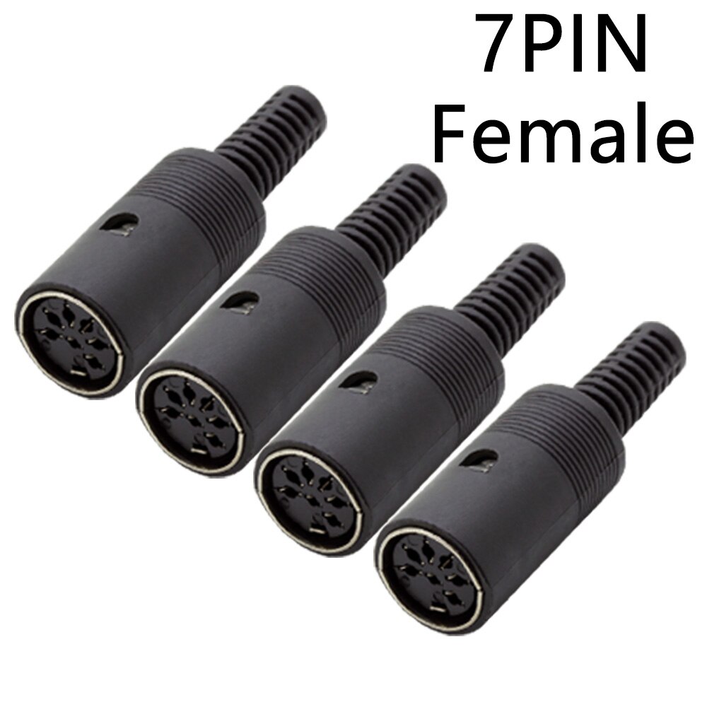 Connecteur DIN DMale/femelle, connecteur de prise DIN 3/4/5/6/7/8/9/13 broches, châssis, montage de câble avec poignée en plastique 10 pièces/lot: 7PIN Female
