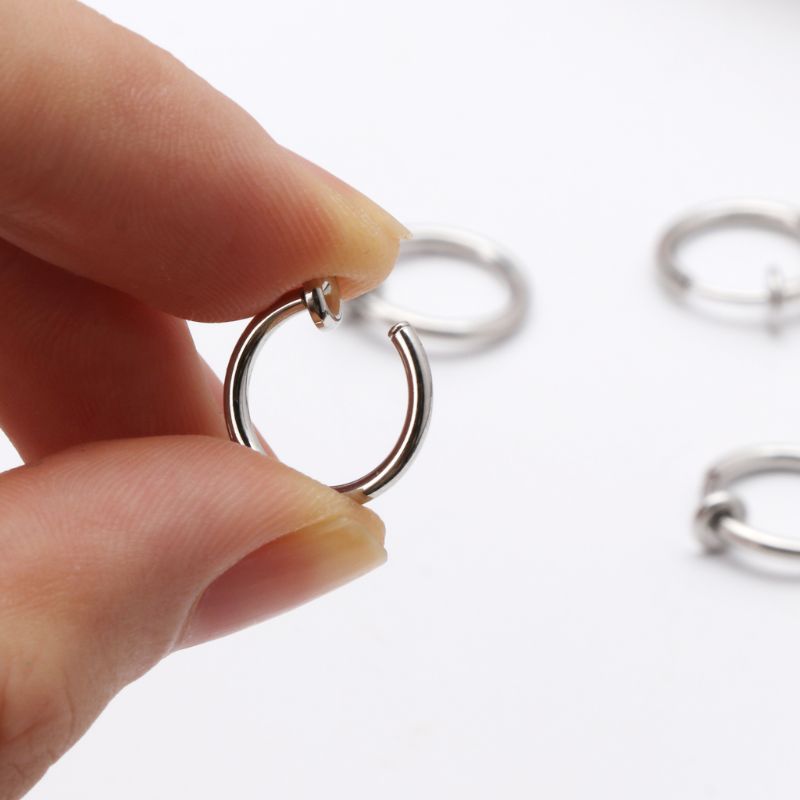 10Pcs Sliver No Ear-hole DIY Clip On Circle Hoop Earrings For Jewelry Making PXPB