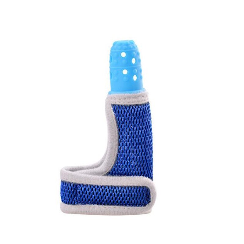 Baby Silikon Molaren Finger Hülse Daumen Kinder Anti-biss Zahnen Spielzeug Infant Atmungsaktive Daumen Ärmeln Zähne Pflege: Blau