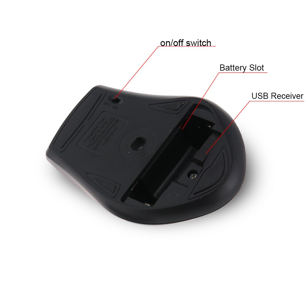 Rovtop usb trådløs mus 1200 dpi justerbar usb 3.0 modtager optisk computermus 2.4 ghz ergonomiske mus til bærbar pc mus