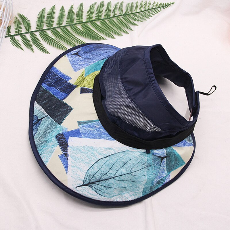 Vårsommersolhatt lue solbeskyttelseshatt stripe justerbar tom topp dameluer dame enkelhet stor bremmet