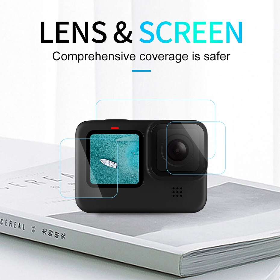 Screen + Lens Films Voor Gopro Hero 9 Black Action Camera Hd Glas Screen Protector Voor Gopro Hero9 Bescherming Accessoires 2in1 Kit