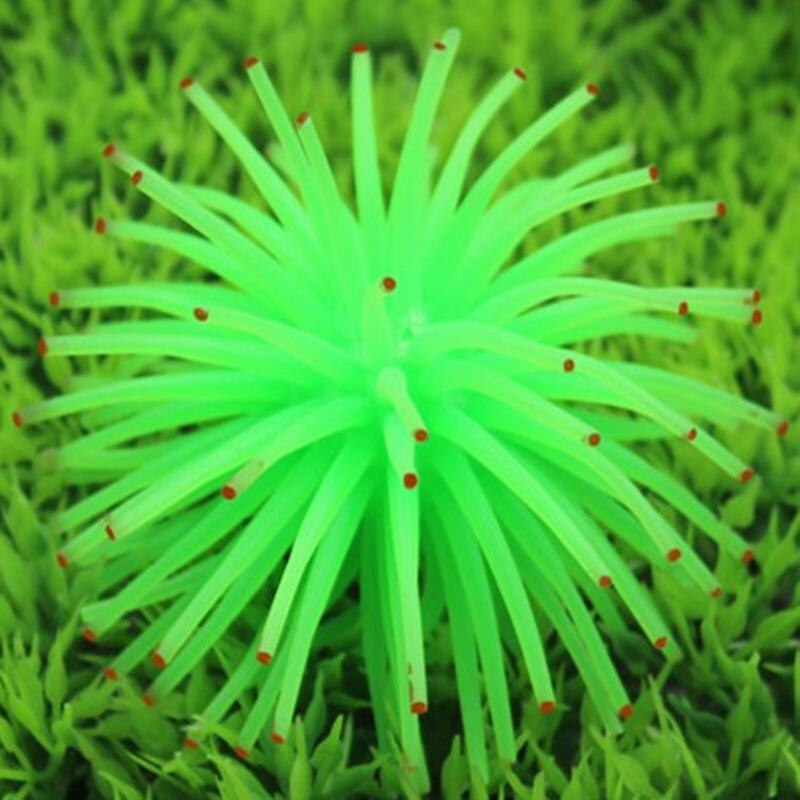 1pc silikon akvarier dekorasjoner akvarium ornamenter kunstig korall plante under vann dekor tilbehør: Grønn
