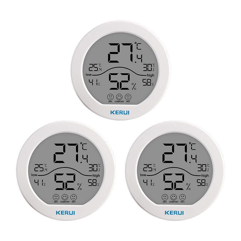 KERUI LCD Electronic Digital Temperature Humidity Meter Thermometer Hygrometer Large Screen Display Indoor Smart Home Sensor: 3pcs