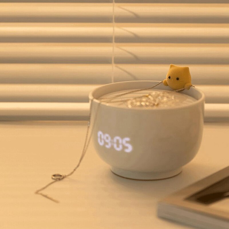 Alarm Light, Three Levels of Light Can Be Adjusted Freely. Cartoon Cat Alarm Clock Light for Girls, Bedroom