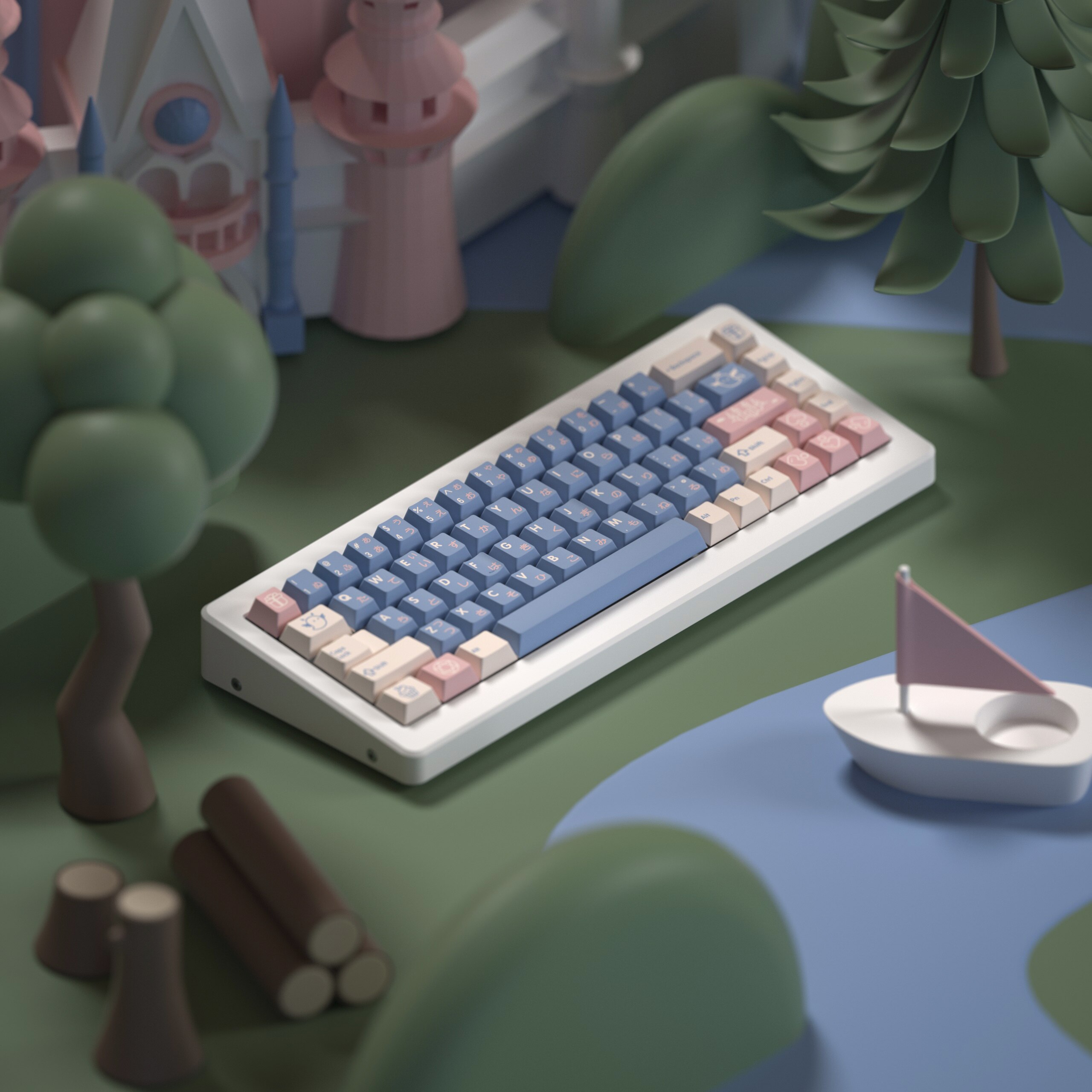 DOMIKEY Zero-G Studio Cherry Profile Keycaps For Mechanical Keyboard Double-Shot Triple-Shot PBT Keycap For GH60 GK64 RK87