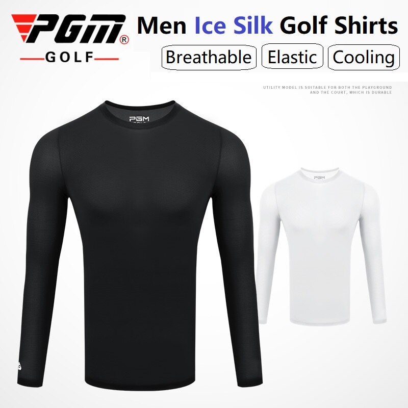 Golfklær til #39 solbeskyttelsesskjorte issilke tights langermet t-skjorte anti-uv treningsundertøy skjorter golf sportsklær