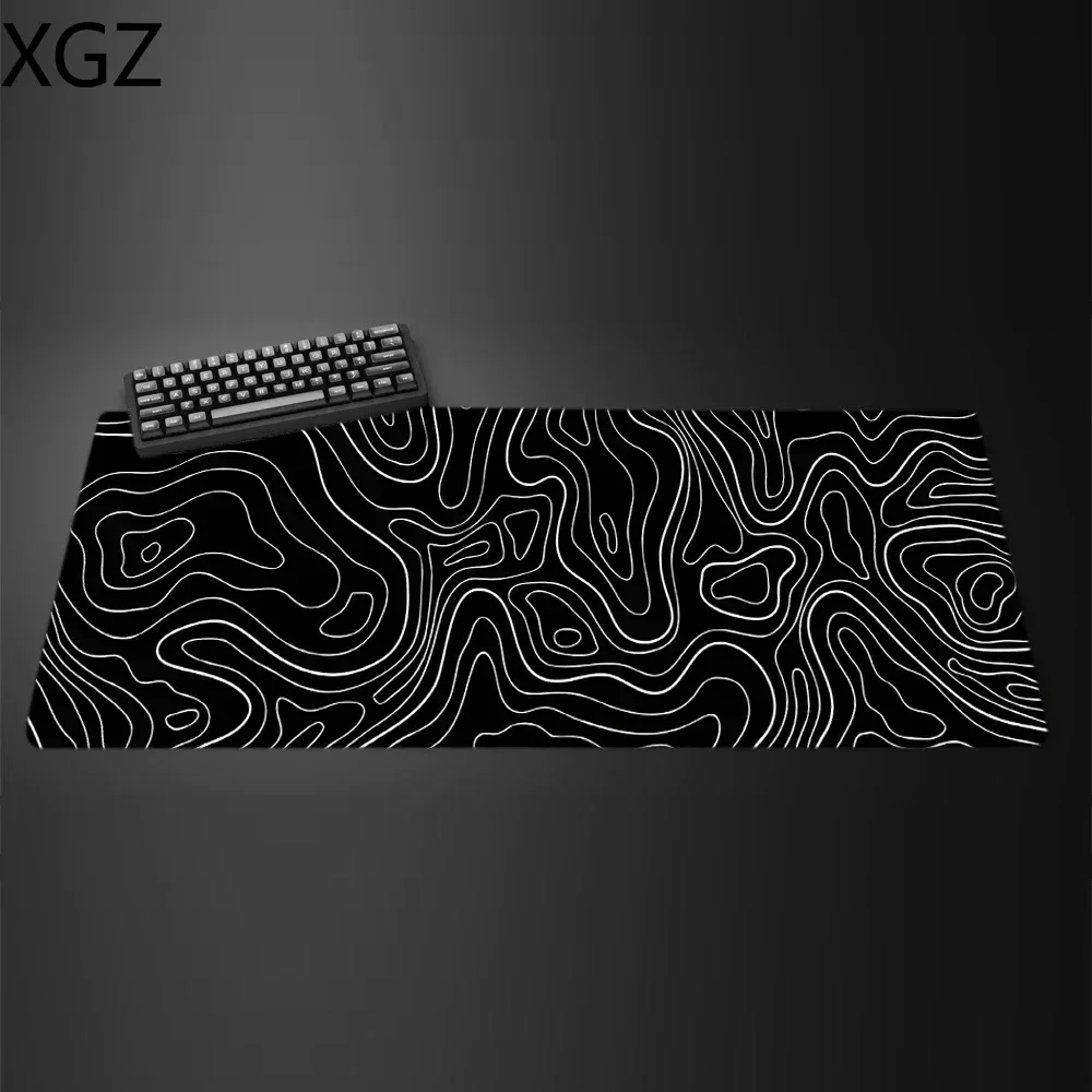 Souris de jeu noir et blanc, clavier large, virus de bureau, carte de terrain 31.5x11.8 pouces, adaptée au bureau et à la maison, 1 pièce